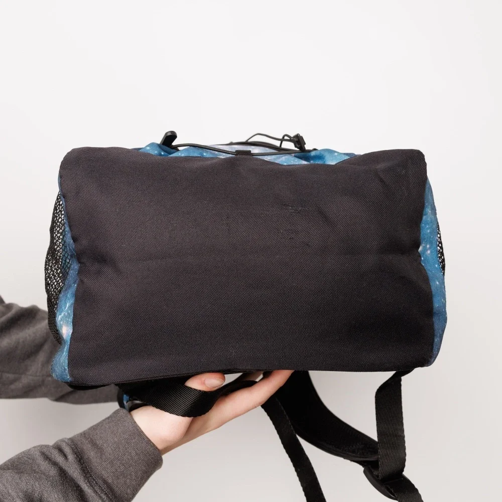 Large School Backpack Blue Universe Black Bottle Holders Laptop Front Pockets
